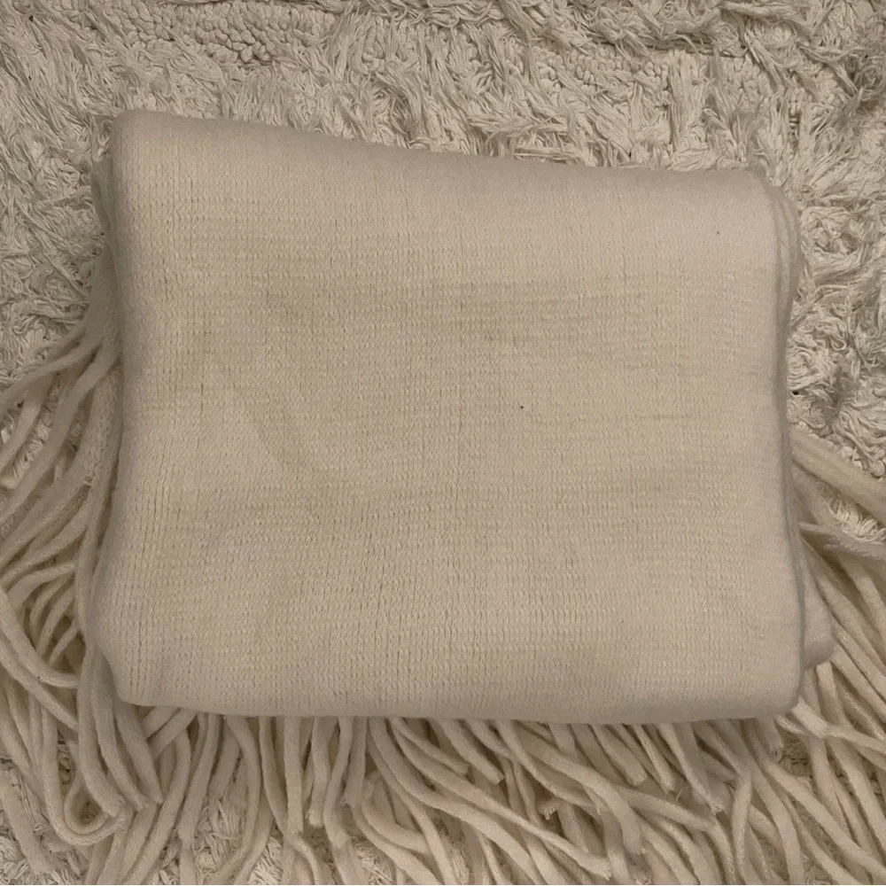 Anthropologie Cream Fringe Scarf